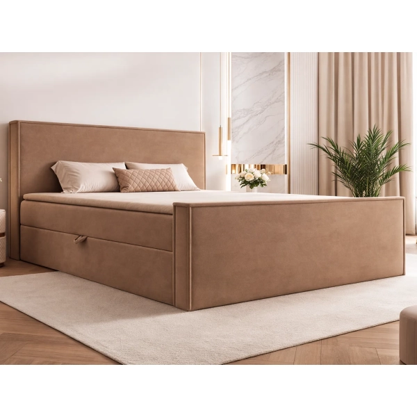 ŁÓŻKO KONTYNENTALNE POLIO Z POJEMNIKAMI NA POŚCIEL 140X200 - W ARANŻACJI